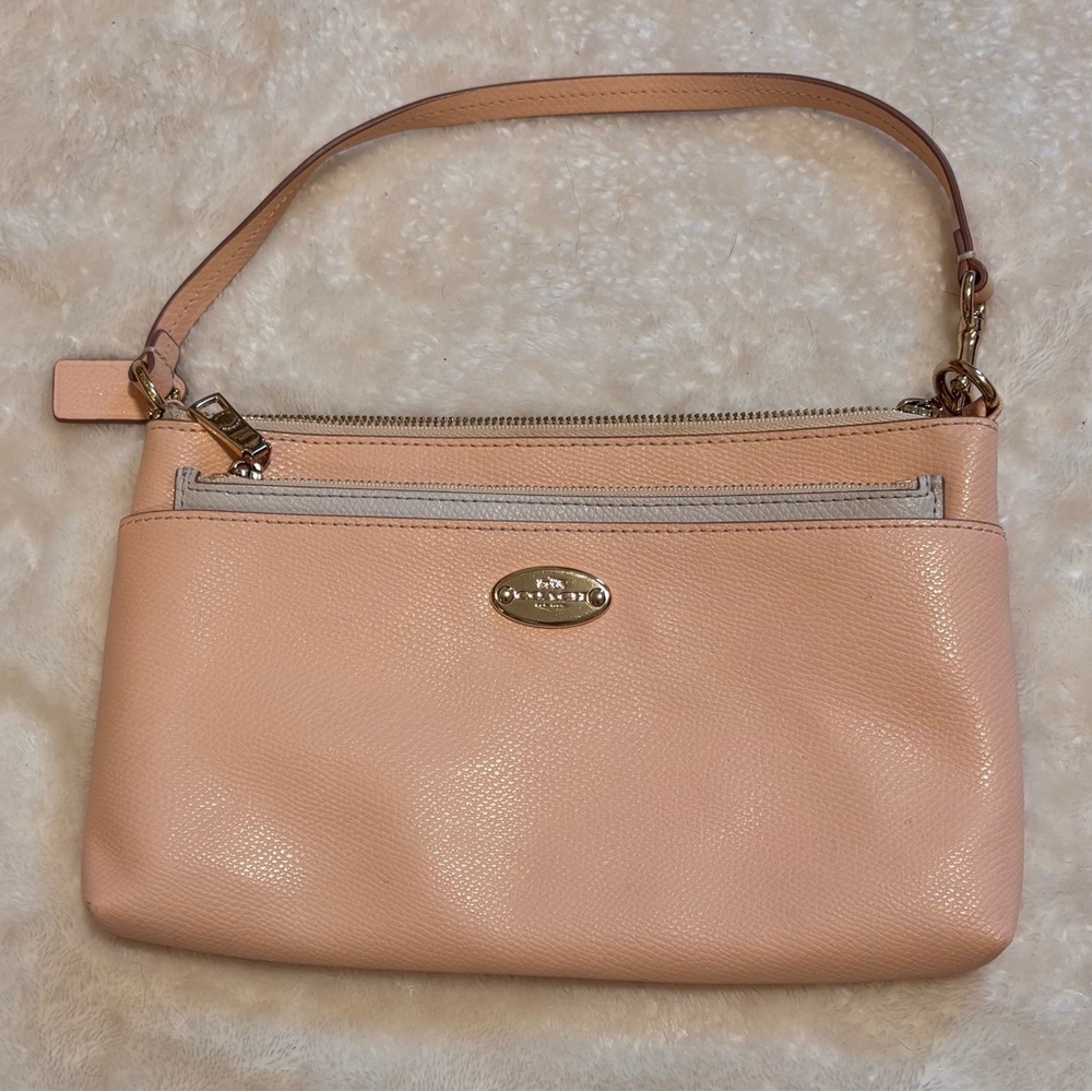 Coach Peach Leather wristlet